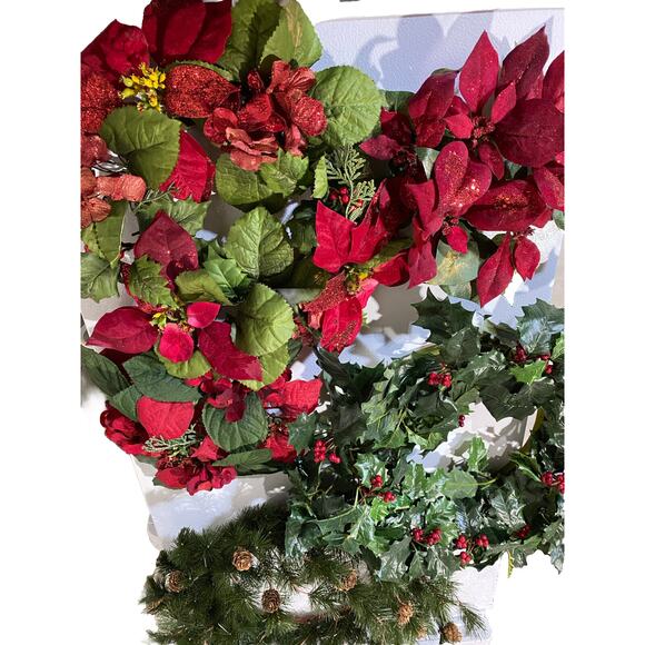 Holiday Candle Rings (4) Pine Berry Christmas Home Decor Gathering Various Sizes - Picture 2 of 16